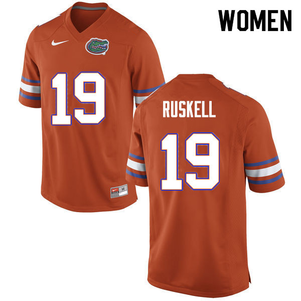 Women #19 Jack Ruskell Florida Gators College Football Jerseys Sale-Orange
